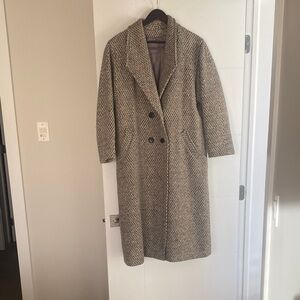 Women's Houndstooth Wool Coat